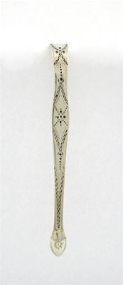 Appraisal: A pair of George III silver bright-cut sugar tongs by