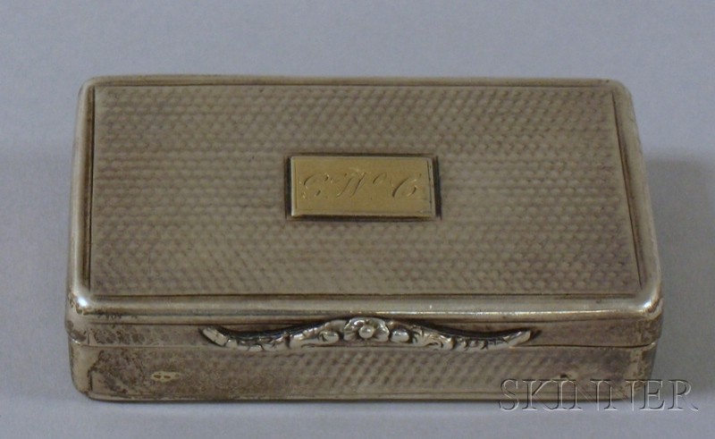 Appraisal: Small Silver Presentation Box Nathaniel Mills Birmingham England the box