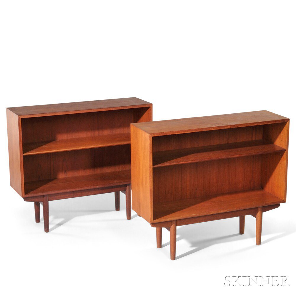 Appraisal: Two Borge Mogensen Bookcases Teak teak veneers Soborg Mobler Denmark