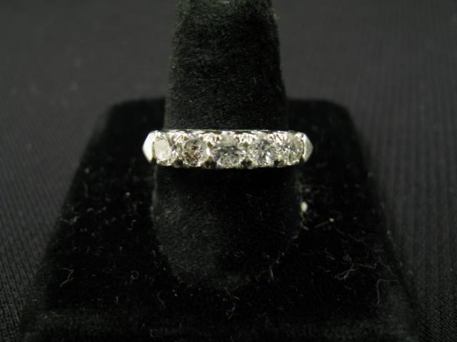 Appraisal: Diamond Band five diamonds totaling carat in k white gold