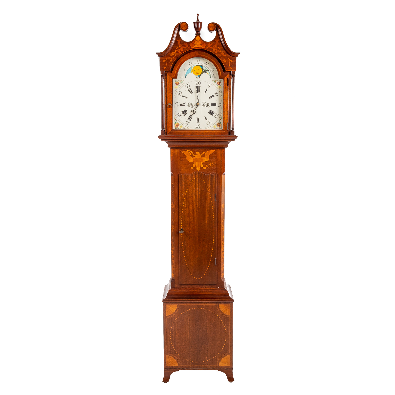 Appraisal: COLONIAL HENRY FORD MUSEUM INLAID TALL CASE CLOCK th century