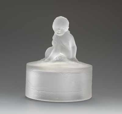 Appraisal: R Lalique Amour Assis Box French First Half th Century