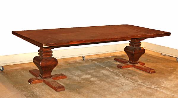 Appraisal: A Baroque style oak refectory table th century height in