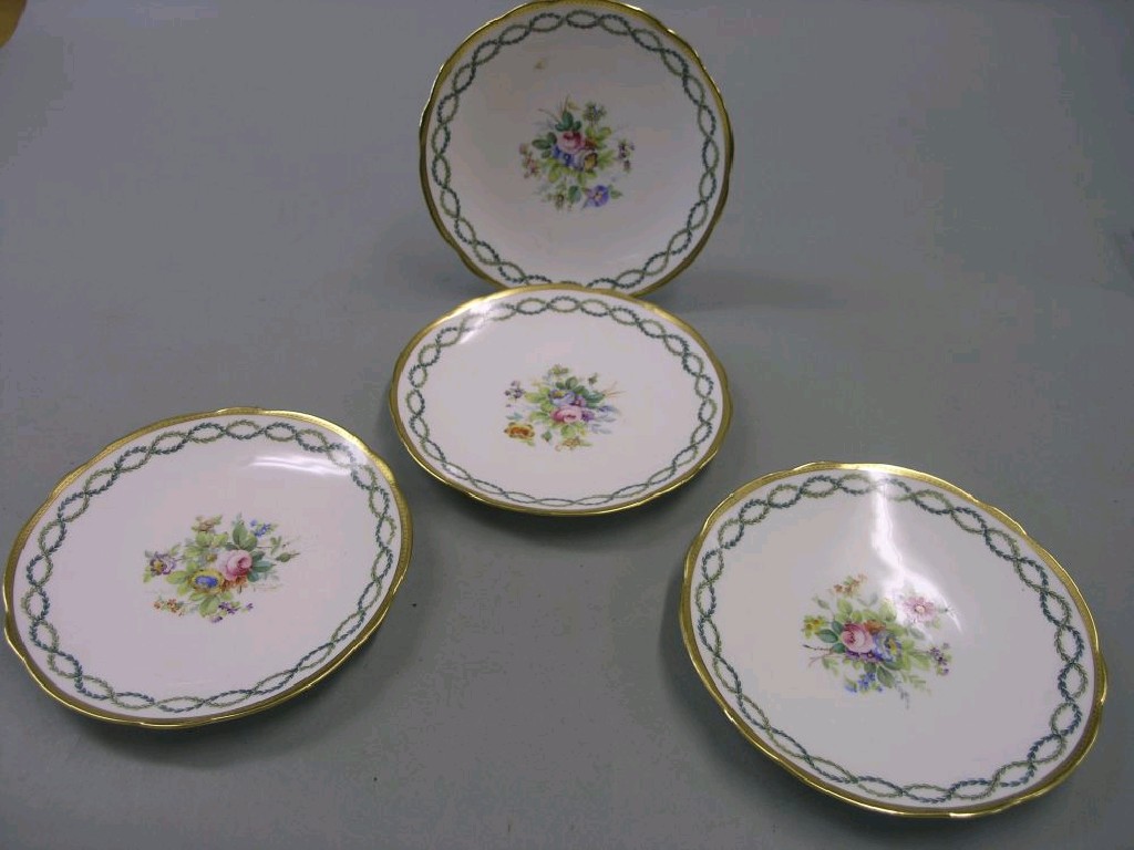 Appraisal: A set of four Minton's bone china dessert plates painted