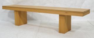 Appraisal: Large Oak Museum Gallery Bench Modern clean form with thick