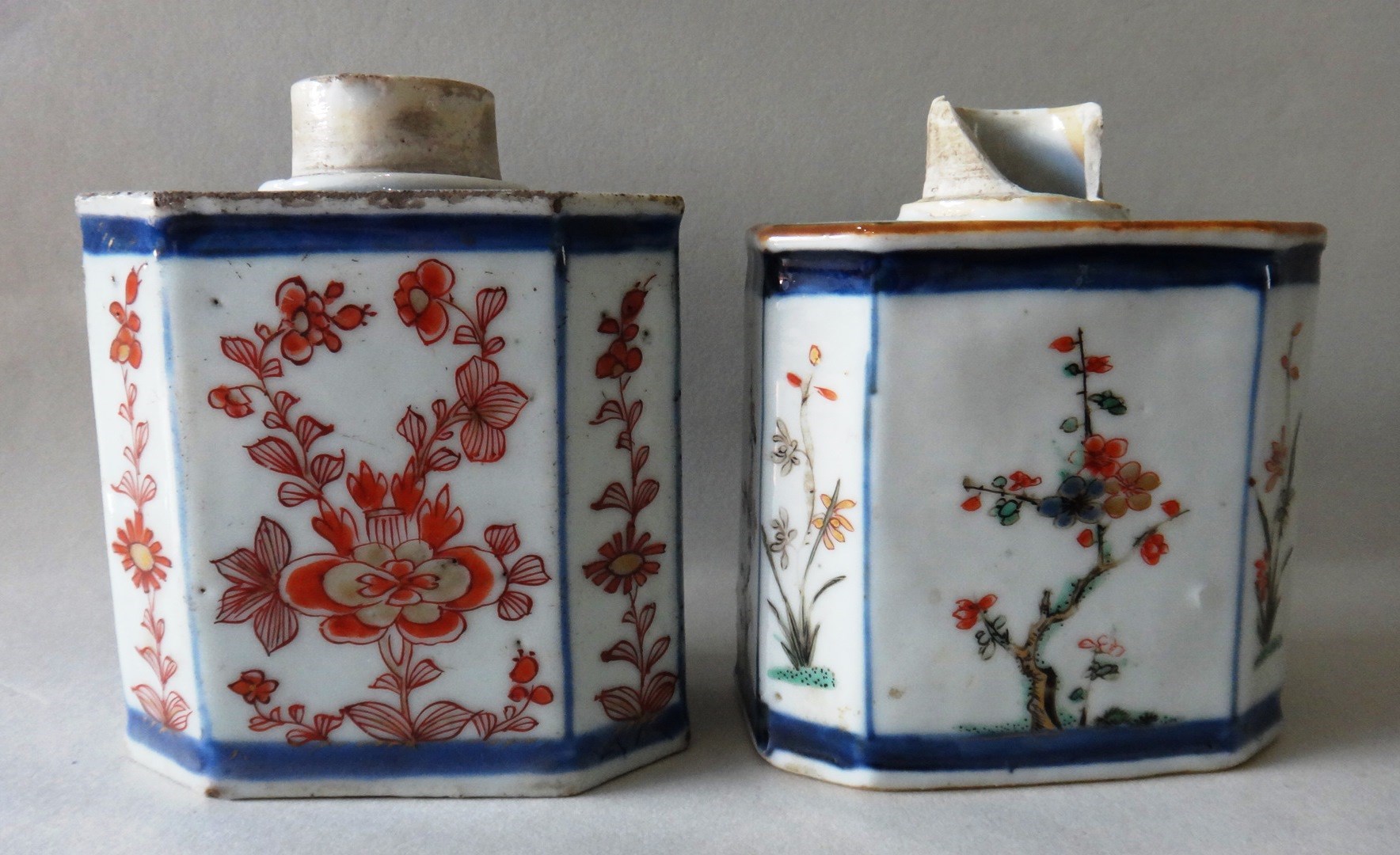 Appraisal: A Chinese Imari tea canister circa - of canted rectangular