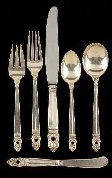 Appraisal: International ''Royal Danish'' Sterling Silver Set pieces service for twelve