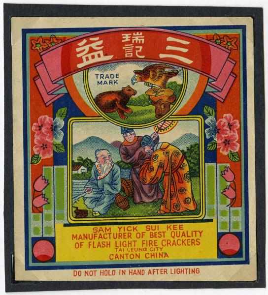 Appraisal: Three Wise Men Bear Eagle Brand Firecracker Label Class Manufactured