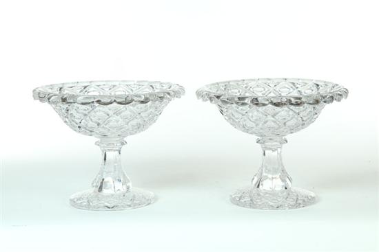 Appraisal: PAIR OF GLASS COMPOTES American mid th century flint glass