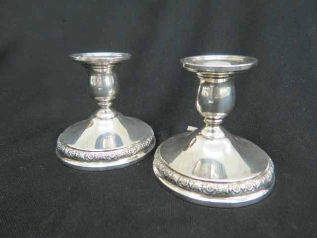 Appraisal: Paor of Prelude Sterling Silver Candleholders by Internationa excellent