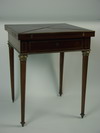 Appraisal: GAME TABLE - Brass inlaid French folding kerchief top mahogany