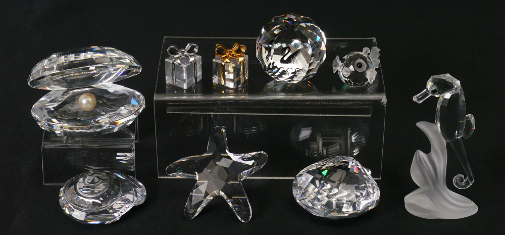 Appraisal: SWAROVSKI CRYSTAL ASSORTED FIGURINES pieces total to include SEA HORSE