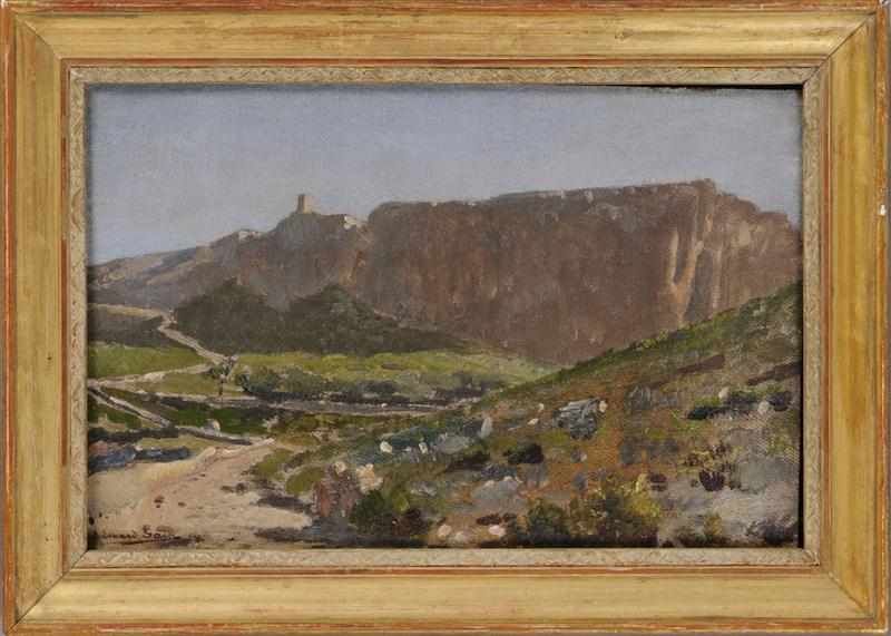 Appraisal: EDOUARD ALEXANDRE SAIN - VIEW OF CAPRI Oil on millboard