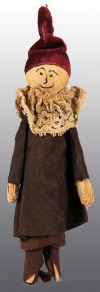 Appraisal: Clothespin Doll with Hat Description Circa Fully dressed with lace