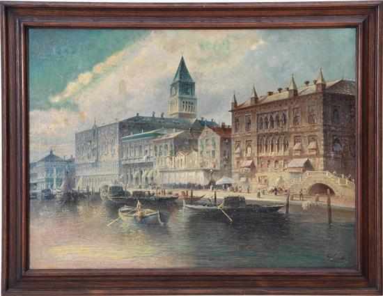 Appraisal: C Carlo Italian early th century GRAND CANAL VENICE oil