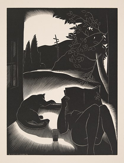 Appraisal: PAUL LANDACRE Sultry Day Wood engraving x mm x inches