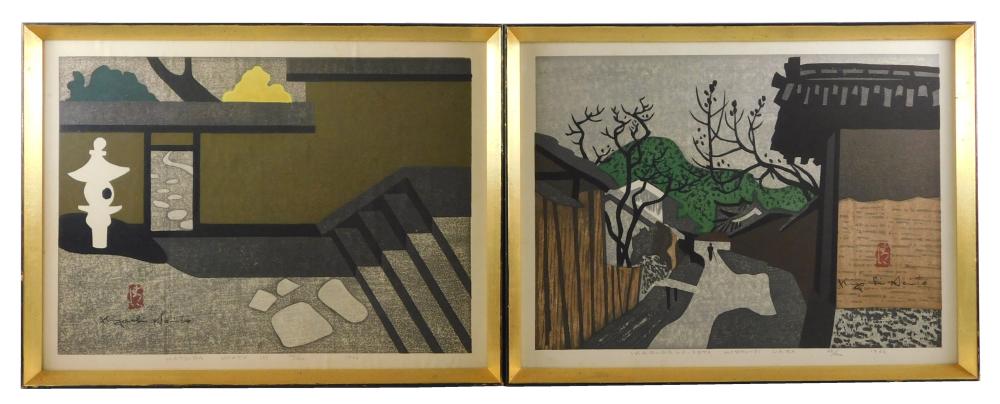 Appraisal: ASIAN KIYOSHI SAITO JAPANESE - TWO FRAMED MODERN JAPANESE WOODBLOCK