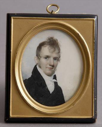 Appraisal: ATTRIBUTED TO ANSON DICKSON PORTRAIT OF BENJAMIN TROTT Watercolor on