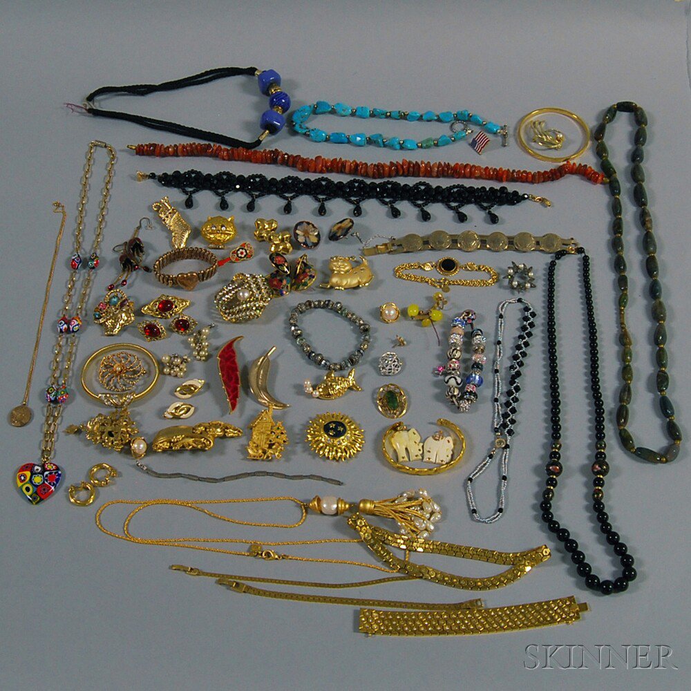 Appraisal: Group of Miscellaneous Costume Jewelry some signed including hardstone necklaces