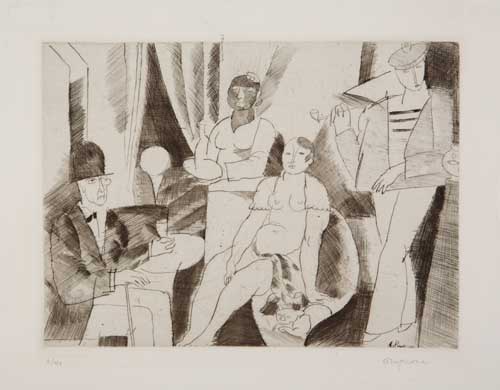 Appraisal: CHARLES DUFRESNE En Escale Drypoint circa x mm x inches