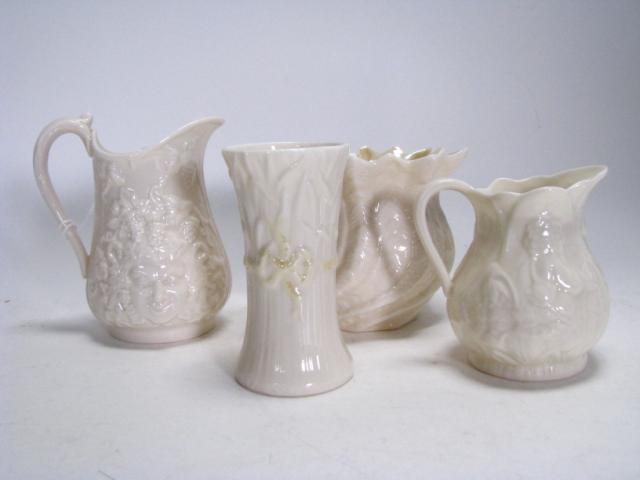 Appraisal: Four pieces Belleek Irish porcelain including and figural creamers tree