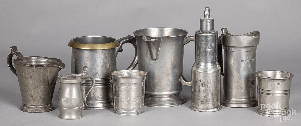 Appraisal: English and Continental pewter measures etc English and Continental pewter