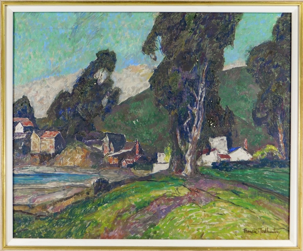 Appraisal: FRANCIS TODHUNTER IMPRESSIONIST LANDSCAPE PAINTING California - Titled Greenwood Beach