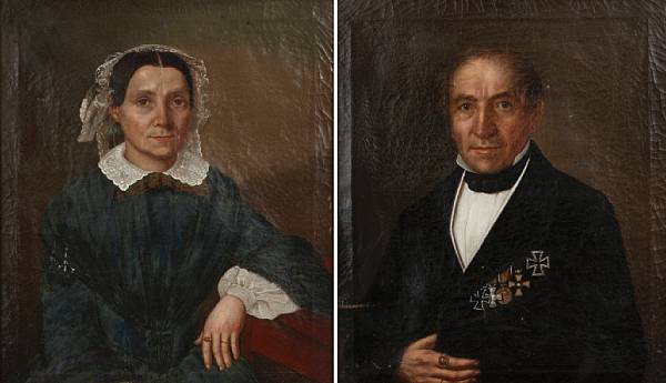 Appraisal: Property of various owners Portraits of Friedrich W and Ernestine