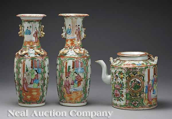 Appraisal: A Group of Canton Famille Rose Porcelain late th c