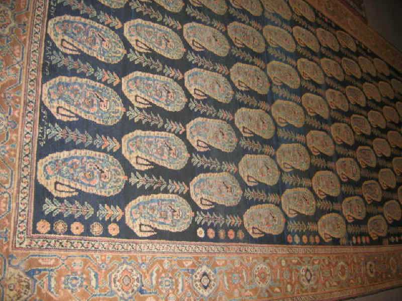 Appraisal: HAMADAN ROOM RUG The abrashed indigo field shows an allover