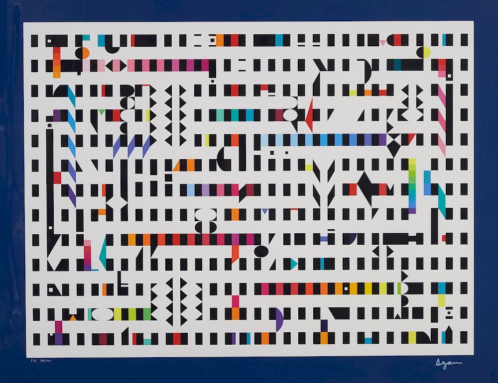 Appraisal: Yaacov Agam Beyond Silkscreen Yaacov Agam b Silkscreen on paper