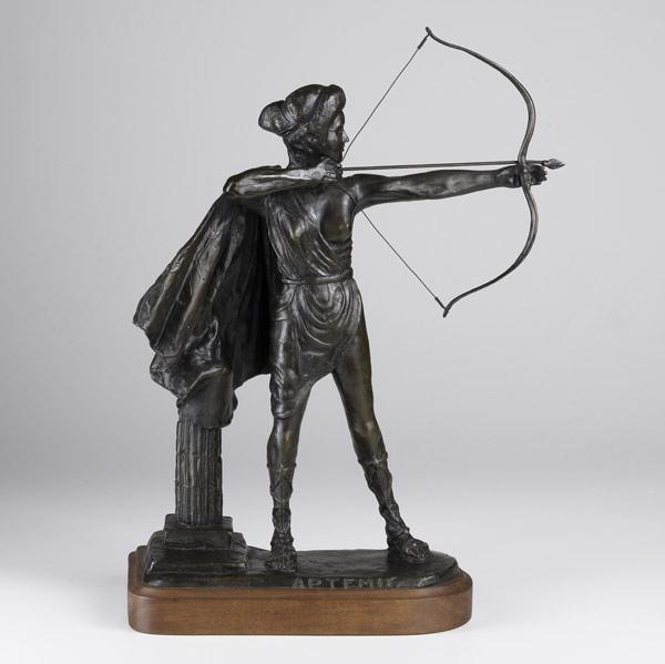 Appraisal: GEORGE HOFFMEISTER American th C Bronze sculpture Artemis Dated