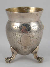 Appraisal: A continental German assay silver vase on three claw and