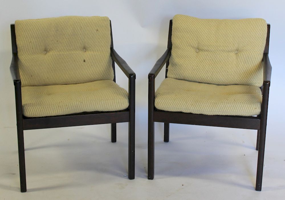 Appraisal: MIDCENTURY Pair Danish Modern Arm Chairs From a Scarsdale home