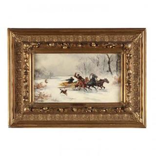 Appraisal: att Jan Wolski Polish th century Snow Scene oil on