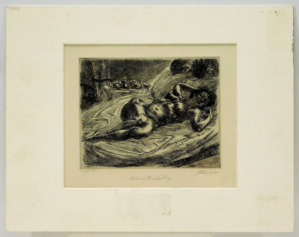 Appraisal: John Sloan Ashcan Social Realist Nude Etching John Sloan Ashcan