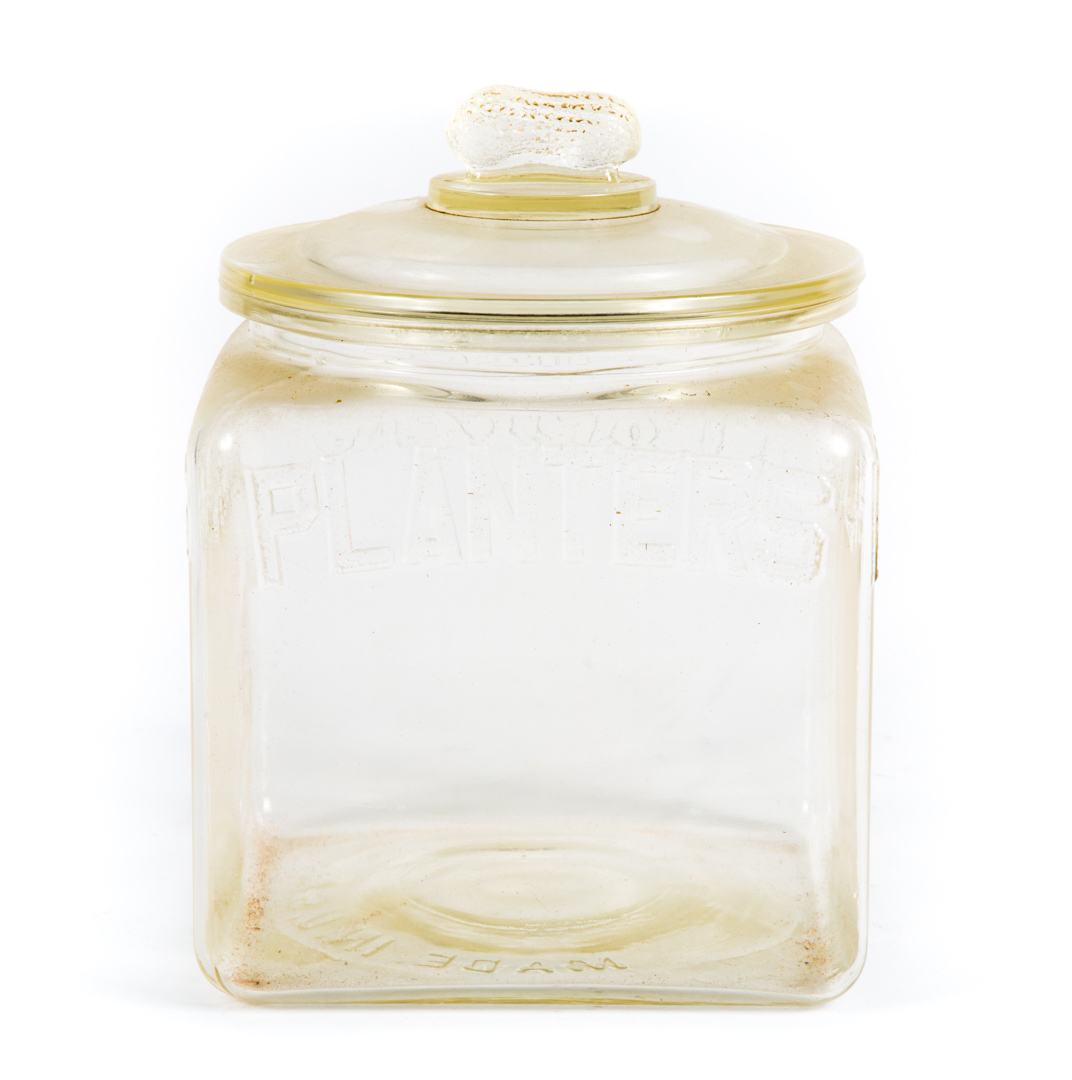 Appraisal: Planters glass peanut jar four sided jar with raised lettering