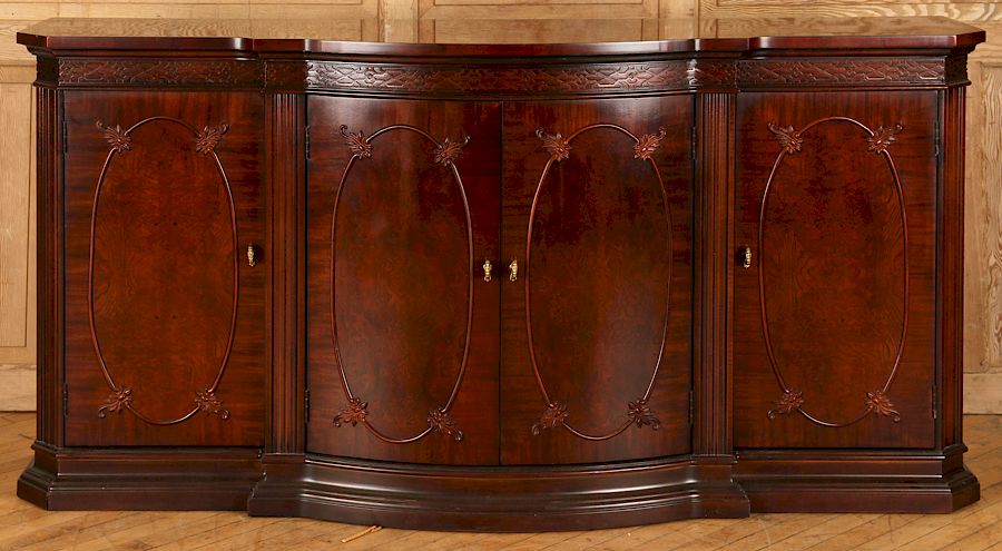 Appraisal: CHINESE CHIPPENDALE STYLE MAHOGANY BUFFET CENTURY A Chinese Chippendale style