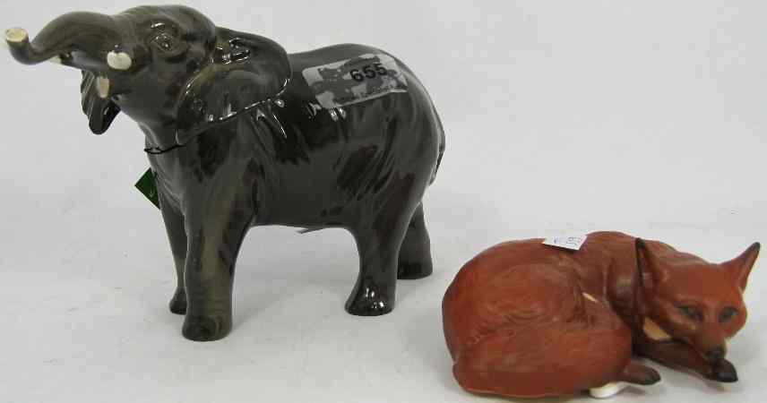 Appraisal: Beswick Model of Curled Fox and an Elephant