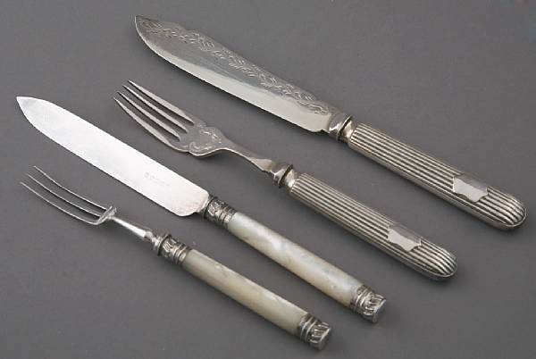 Appraisal: A Victorian plated fish service and a fruit service with