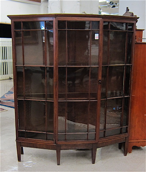 Appraisal: GEORGE III STYLE MAHOGANY CHINA DISPLAY CABINET English th century