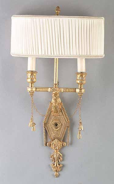 Appraisal: A Pair of Gilt Bronze Two-Light Sconces each on an