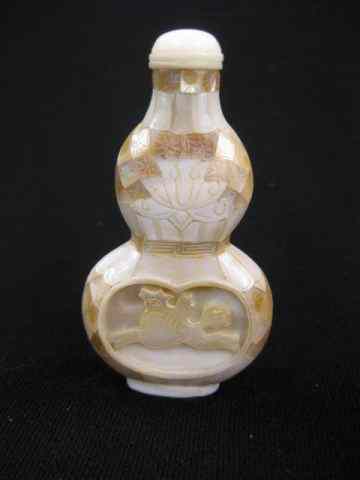 Appraisal: Chinese Snuff Bottle carved abalone gourd shape '' excellent