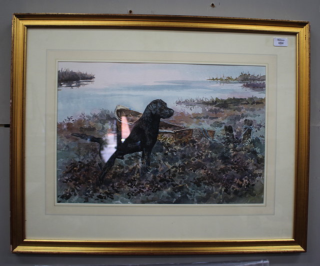 Appraisal: GILLIAN HARRIS LATE TH CENTURY ENGLISH SCHOOL Black Labrador by