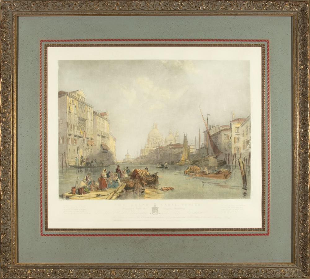 Appraisal: David Lucas British - The Grand Canal c hand-colored engraving