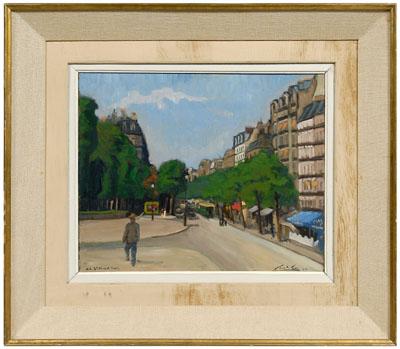 Appraisal: Saint-Lou painting Parisian street titled lower left Bld St Michel