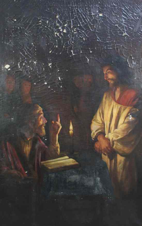 Appraisal: Gurshon oil on canvas Scene from the life of Christ