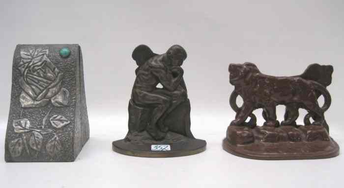 Appraisal: COLLECTION OF THREE SETS OF BOOKENDS pieces ''The Thinker ''