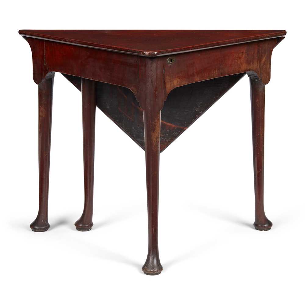 Appraisal: GEORGE II MAHOGANY DROP LEAF CORNER TABLE LATE TH CENTURY