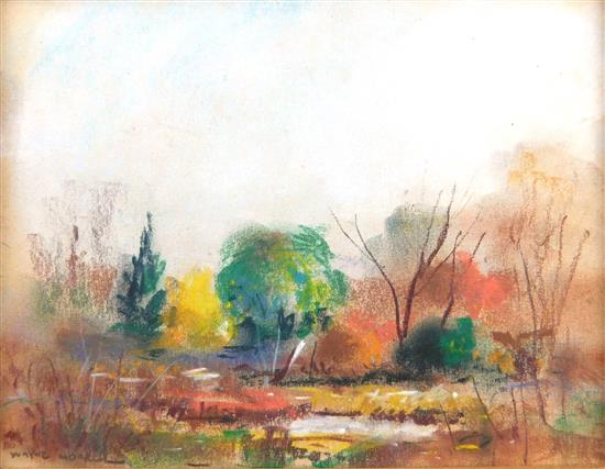 Appraisal: Wayne Morrell American - pastel on board fall landscape depicting